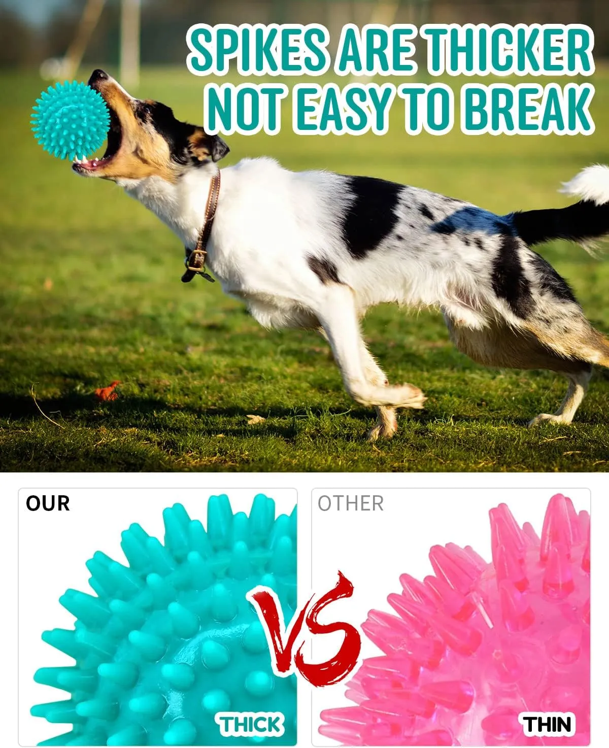 2 Pack 4.5” Heavy Duty Squeaky Dog Ball