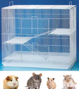 3-Levels Ferret Chinchilla Hamster Suger Glider Gerbil Rats Mouse Mice Guinea Pig Rodent Degu Dagus Small Animal Chew Free Cage, Tight 3/8-Inch Bar Spacing