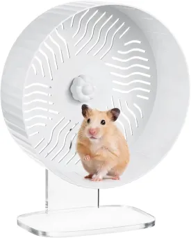 9.5" Silent Hamster Wheel, Hamster Exercise Wheel with Adjustable Acrylic Stand, Hamster Exercise Wheel for Gerbil, Syrian & Dwarf, Chinchilla and More Small Animal Hamster Running Wheels