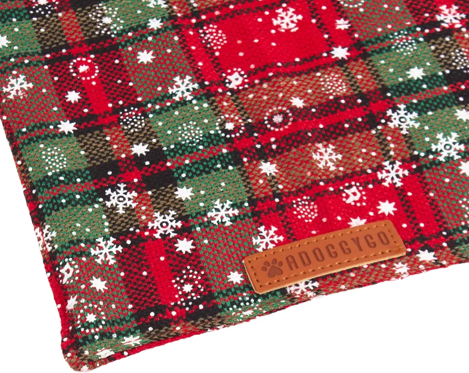 ADOGGYGO 2 Pack Dog Bandanas Christmas, Stylish Plaid Snowflake Pet Scarf, Premium Durable Fabric, Multiple Sizes Offered, Christmas Bandanas for Medium Large Dogs Pets (Large)