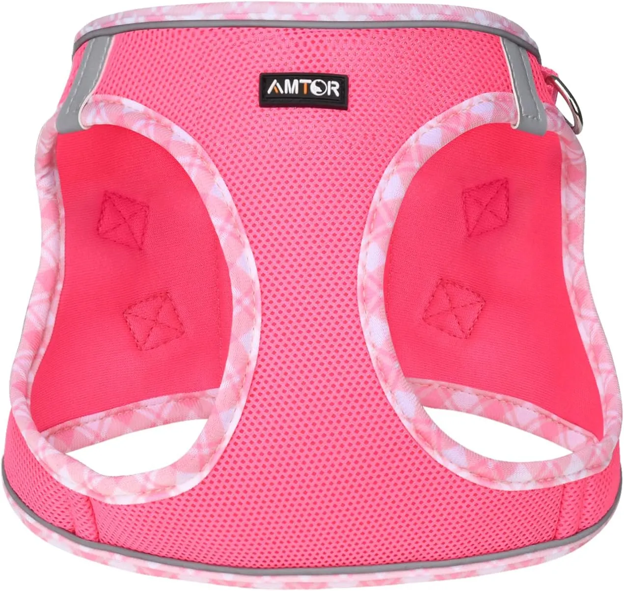 AMTOR Small Dog Harness with Leash Set, No Escape Easy Walk Puppy Harnesses for Training Walking, Step-in Reflective Soft Dogs Vest for XS S Medium Extra-Small Large Sized Dog(Fuchsia,S)