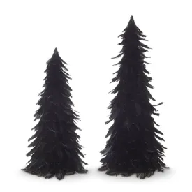 Black Feather Trees Set of 2