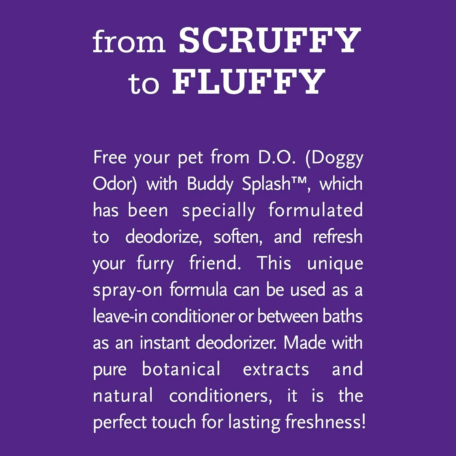 Buddy Splash Spritzer & Conditioner for Dogs (Lavender & Mint) - 4oz & 16oz