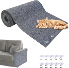 Cat Scratching Mat, 118"x15.8" Trimmable Self-Aadhesive Cat Scratch Carpet, Furniture Protectors from Cats Scratching, DIY Cat Scratching Pads for Couch Furniture Wall Cat Tree, Cat Climbing Wall