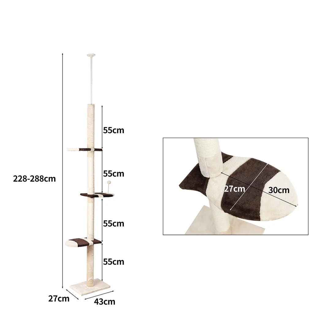 Cat Scratching Post Tree Condo Furniture Scratcher Tower 228-288 High Cream