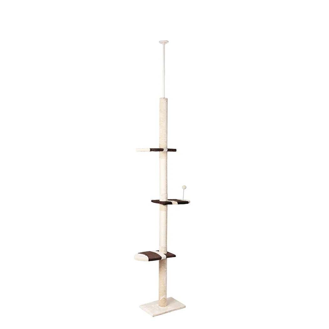 Cat Scratching Post Tree Condo Furniture Scratcher Tower 228-288 High Cream