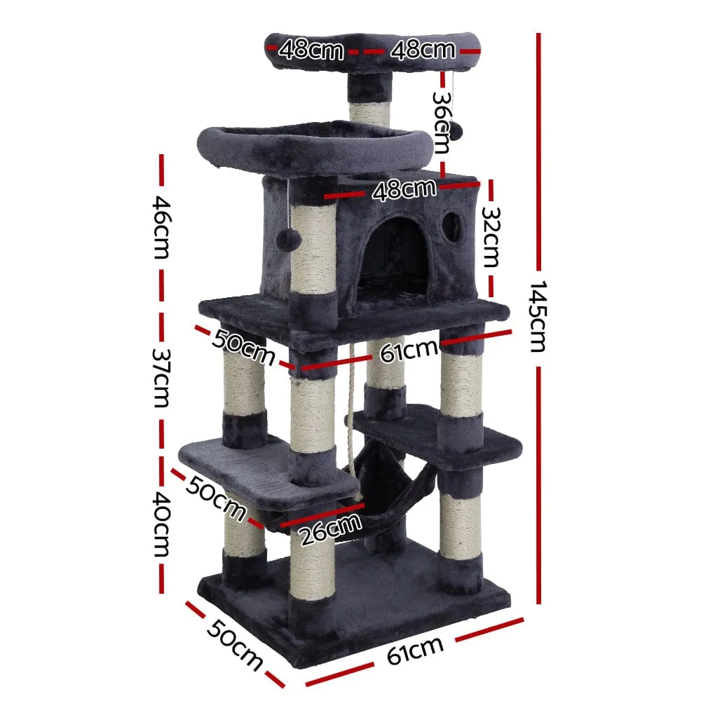 Cat Tree 145 Trees Scratching Post Scratcher Tower Condo House Furniture Wood