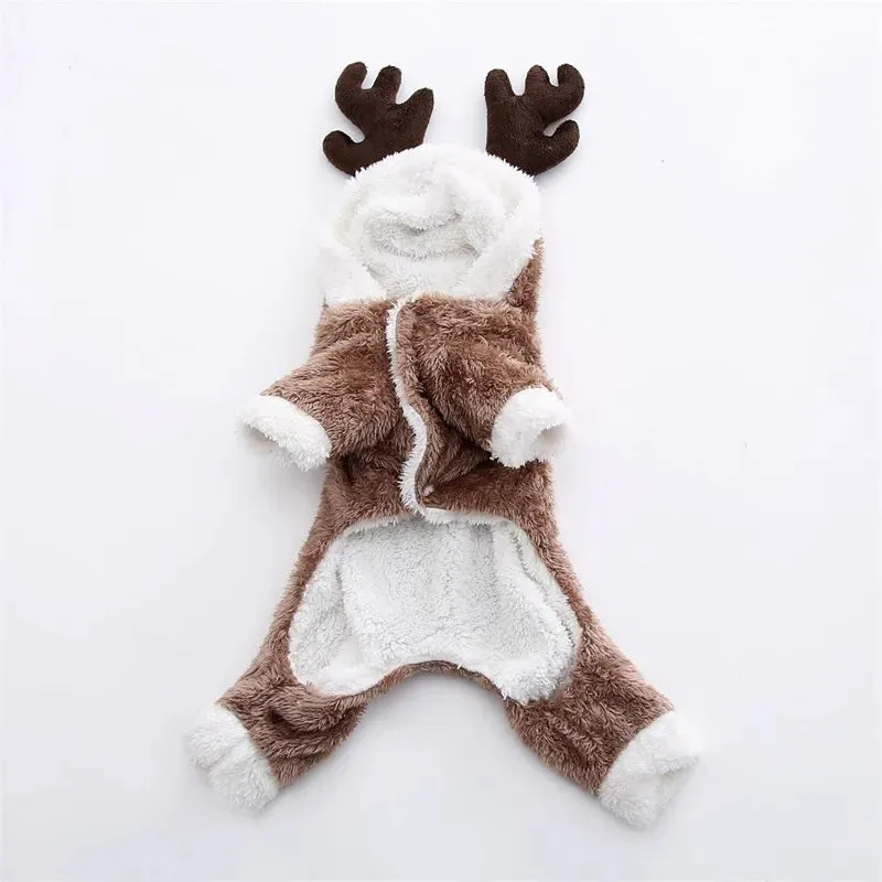 Christmas Cat Clothes Warm Fleece Costumes
