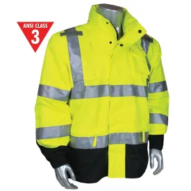 Class 3 Rip Stop Rain Jacket - Lime - XL