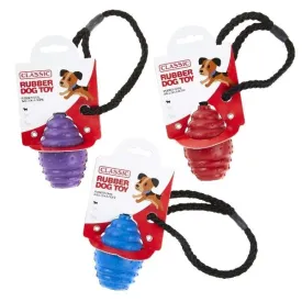 Classic Rubber Oval Ball On A Rope 75mm (Pack of 6)