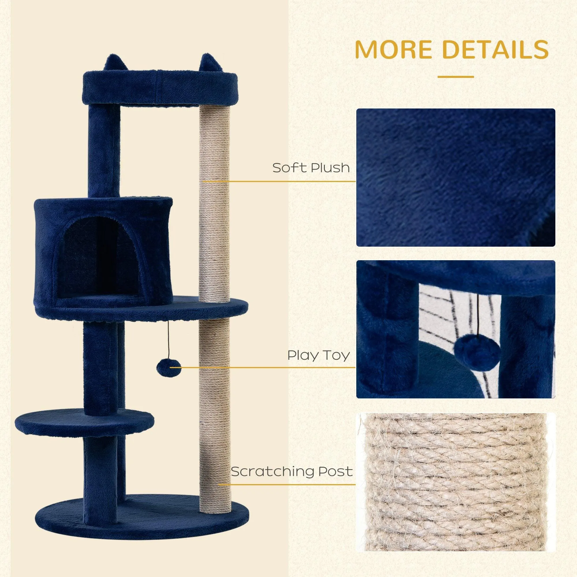 Deluxe 3-Tier Cat Tower - Blue