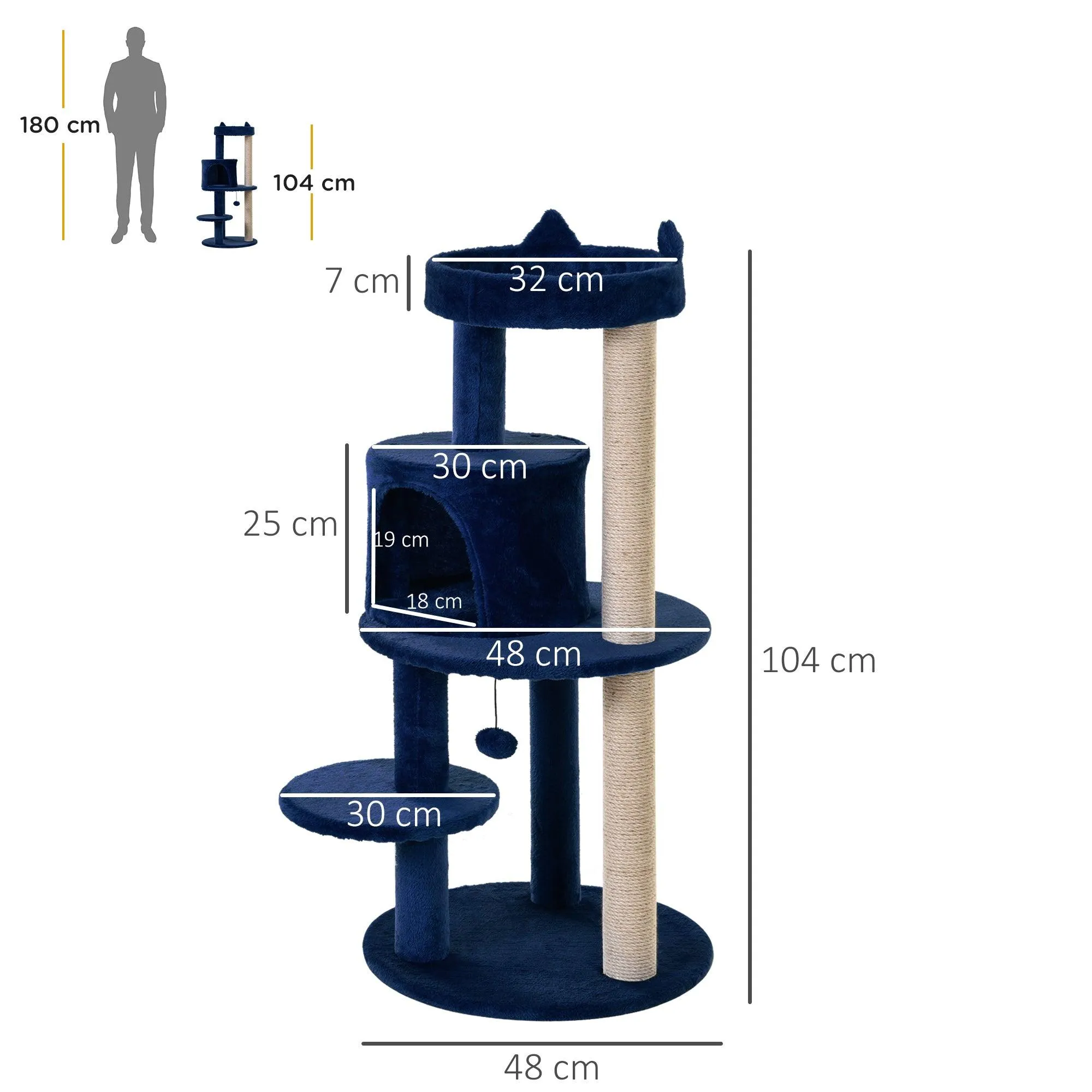 Deluxe 3-Tier Cat Tower - Blue