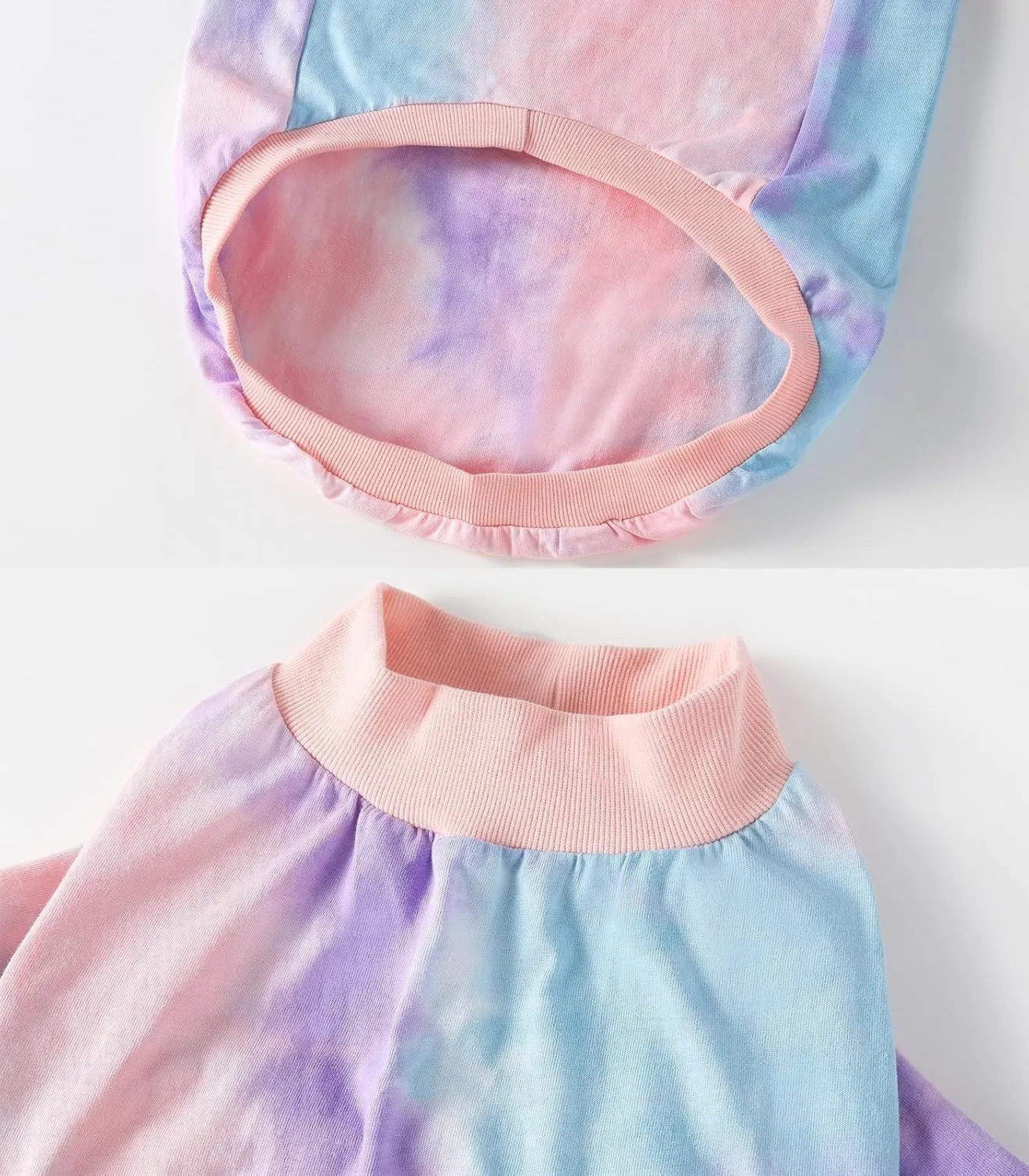 Dog Cotton Colorful Tie Dye T-Shirts Soft and Stretchy Breathable Pet Shirt Pajamas Pets Clothes for Large Dogs Tiedye 2XL