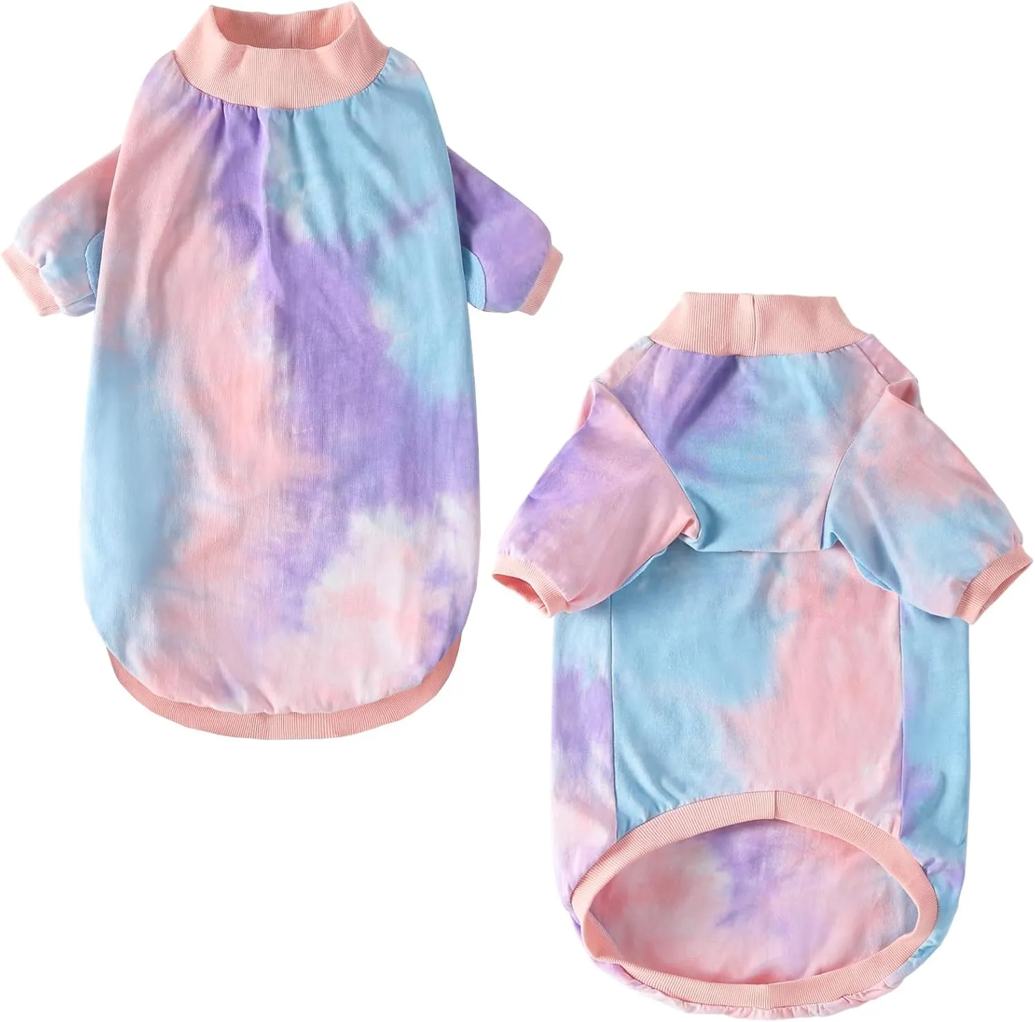 Dog Cotton Colorful Tie Dye T-Shirts Soft and Stretchy Breathable Pet Shirt Pajamas Pets Clothes for Large Dogs Tiedye 2XL