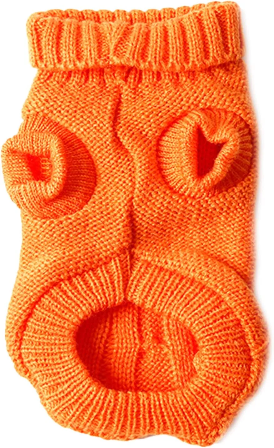 Dog Sweaters for Small Dogs Girl Boy, XS Yorkie Sweaters XXS Puppy Doggie Sweater Winter Warm Dog Turtleneck Knitwear Pullover for Chihuahua Fall Winter Cold Weather,Orange M