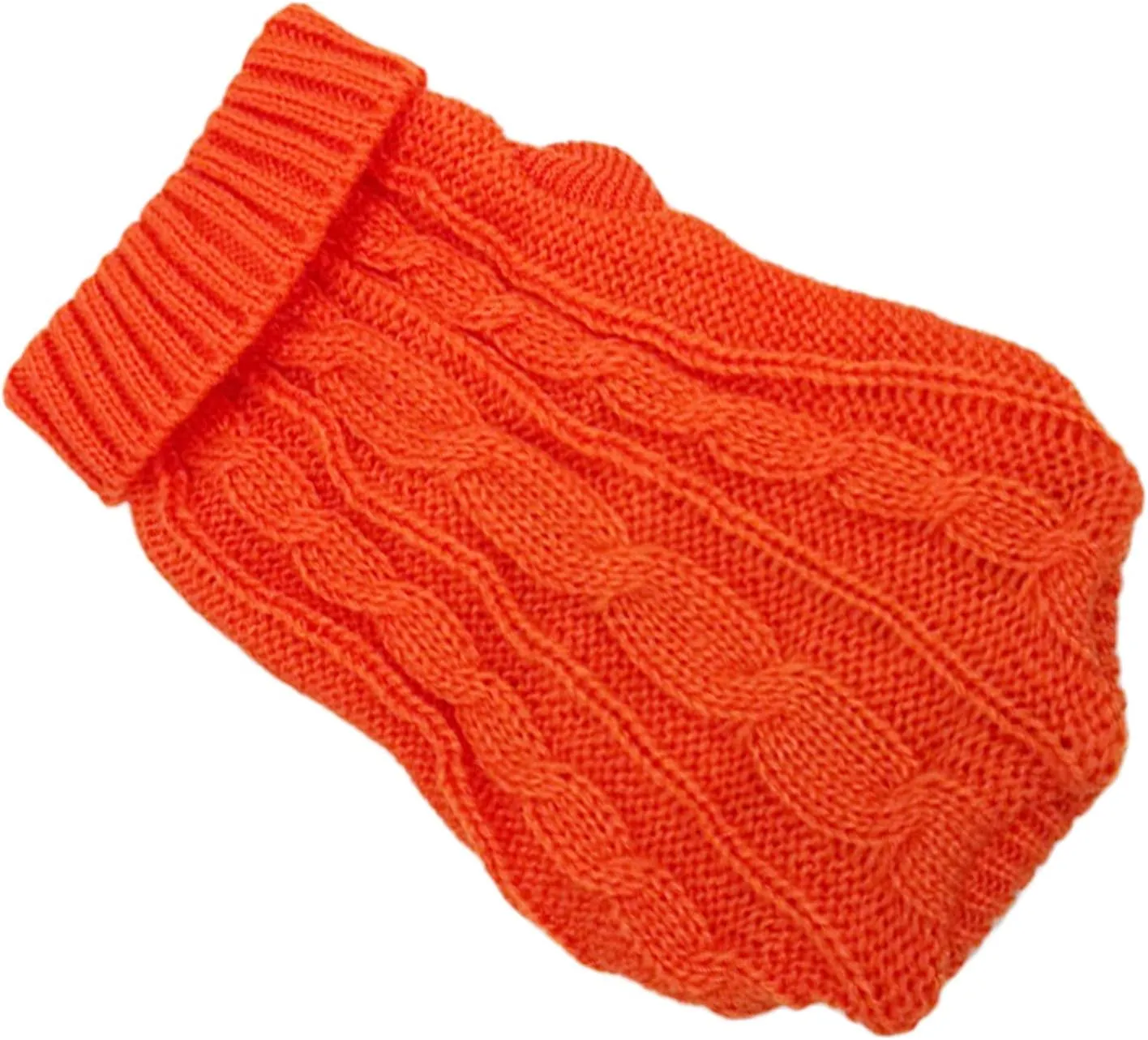 Dog Sweaters for Small Dogs Girl Boy, XS Yorkie Sweaters XXS Puppy Doggie Sweater Winter Warm Dog Turtleneck Knitwear Pullover for Chihuahua Fall Winter Cold Weather,Orange M