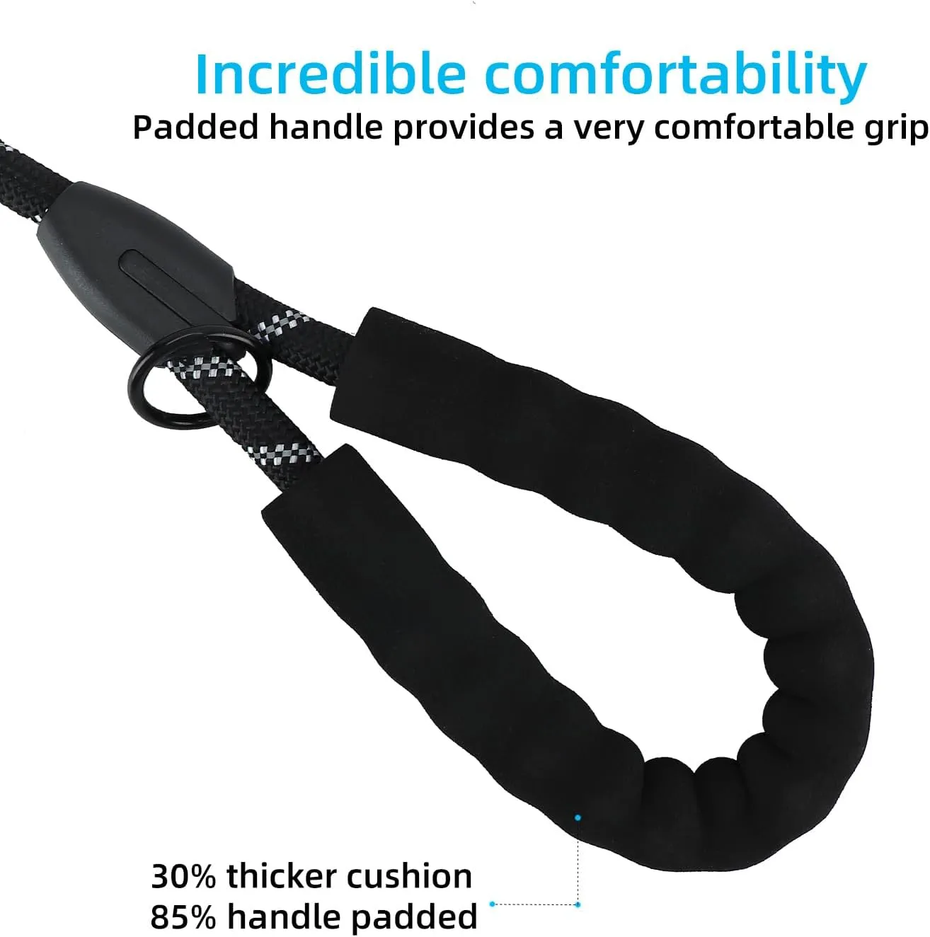 Double Dog Leash, Dual Dog Leash, 360 Swivel No Tangle Double Dog Training Leash, Shock Absorbing Bungee Leash for Two Dogs, Reflective Leash (Black)