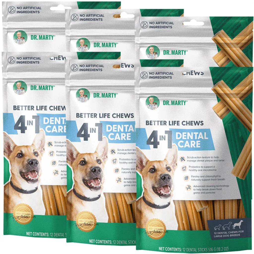 Dr. Marty Better Life Chews 4 in 1 Dental Care for Dogs, Large 60  lbs