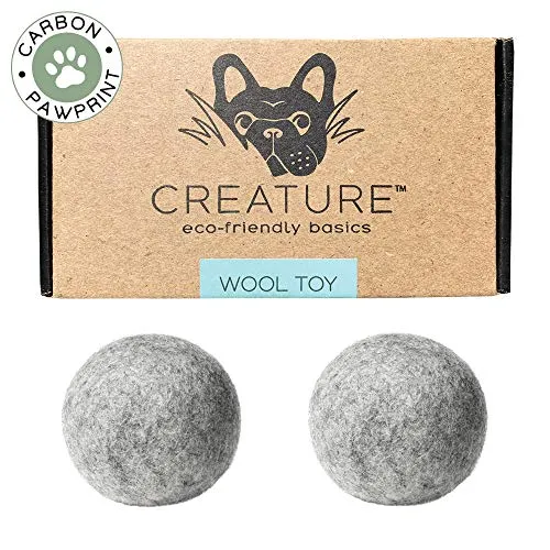 Eco-Friendly 100% All Natural Wool (Set of 2) Dog Toy Balls - Handmade