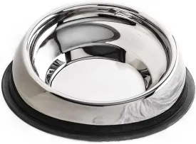 Enhanced Pet Bowl, Stainless Steel Slanted Dog Bowl with Raised Ridge, Food-Grade Non-Slip No Spill Bowl for Dogs, Less Mess, Less Gas, and Better Digestion (Medium)