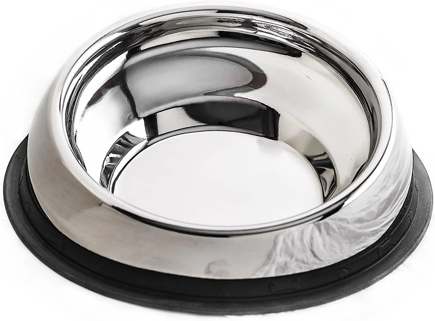 Enhanced Pet Bowl, Stainless Steel Slanted Dog Bowl with Raised Ridge, Food-Grade Non-Slip No Spill Bowl for Dogs, Less Mess, Less Gas, and Better Digestion (Medium)