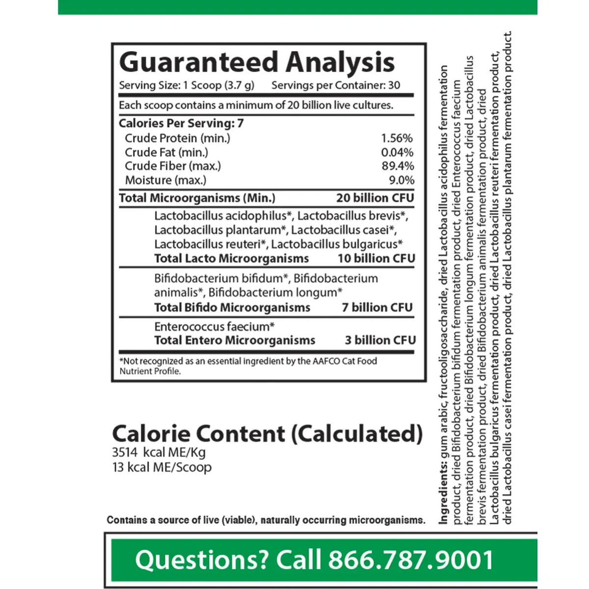Flora Cat 20 Billion Probiotic 3.92 Oz. Powder