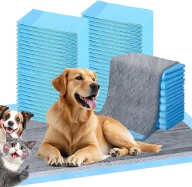 FluffyDream Ultra Charcoal Dog Training Pads with Leak-Proof Quick-Dry Urine Odor Design for Potty Training,17"X23"(100PCS) Improved Quality Pee Pads for Dogs, Super Absorbent Disposable Underpads