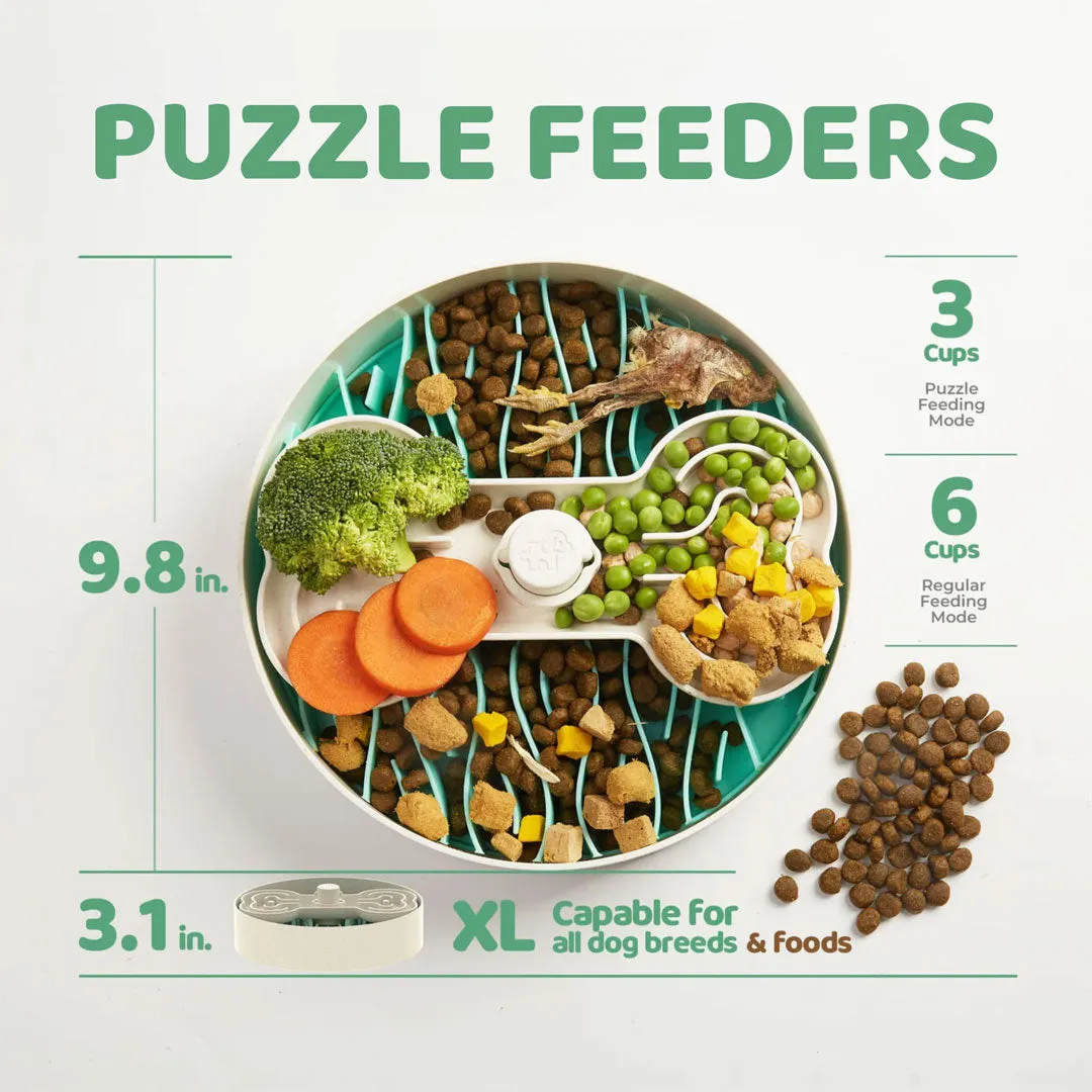 Green Puzzle Feeder Bowl