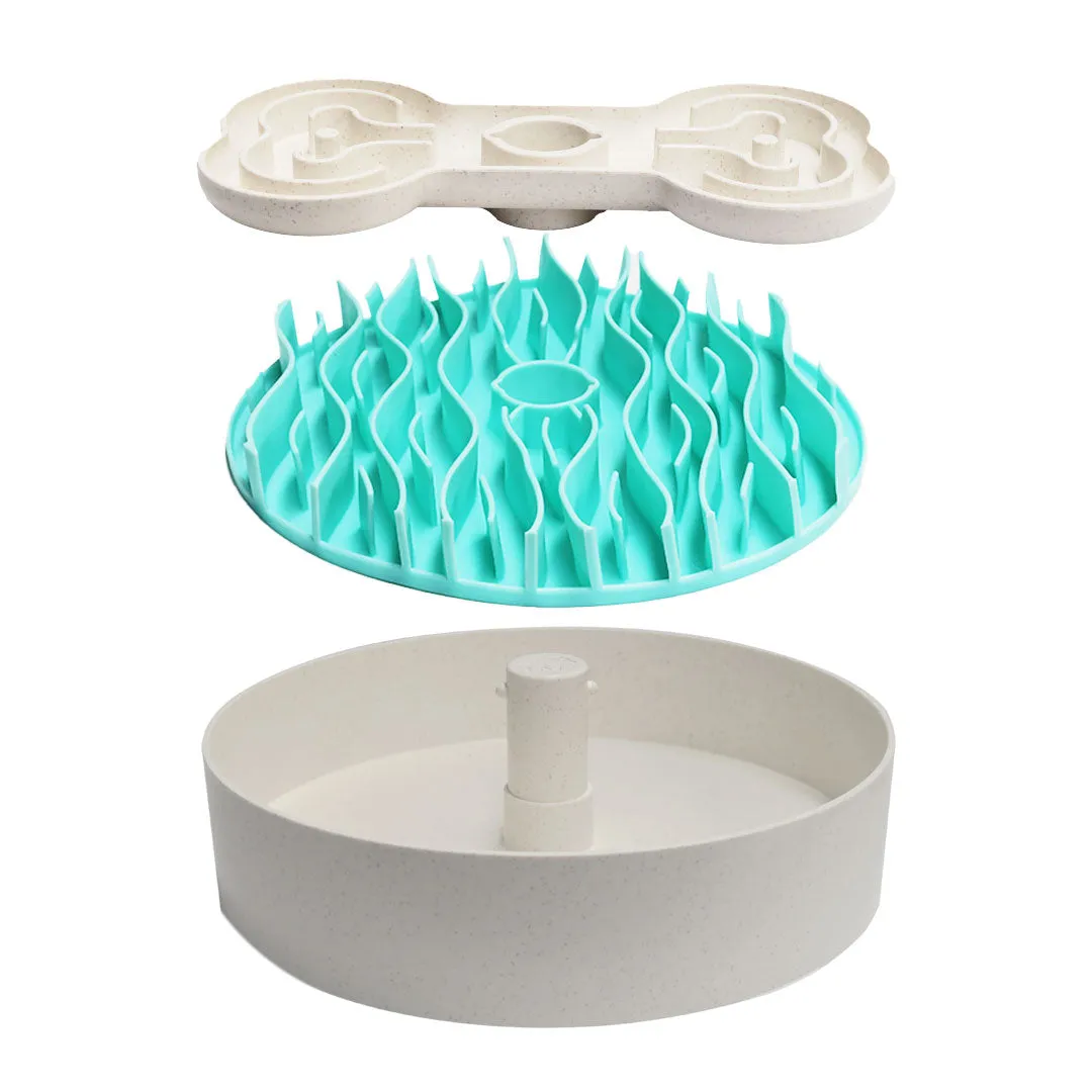 Green Puzzle Feeder Bowl