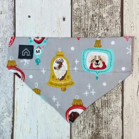 Grey Christmas Bauble Slip-On Dog Bandana