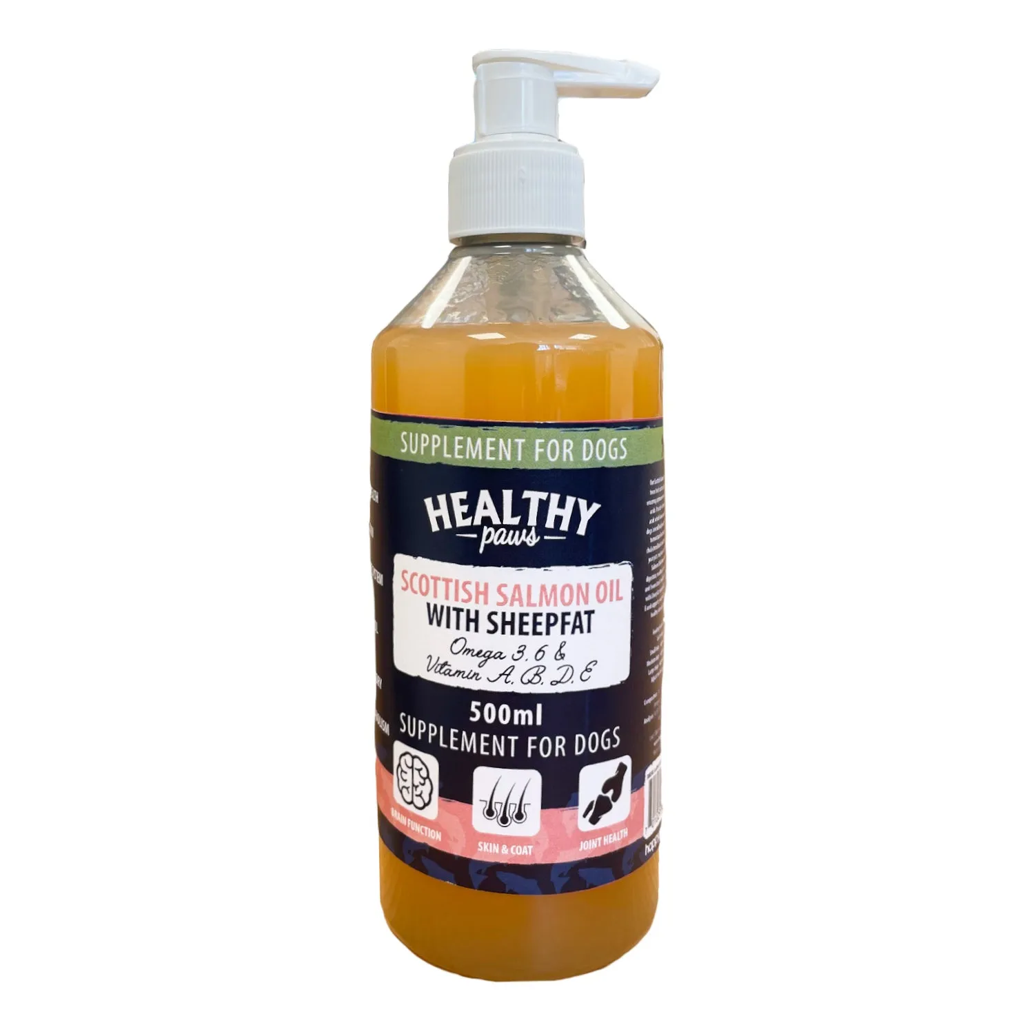 Healthy Paws Dog Supplements Scottish Salmon Oil with Sheepfat 500ml