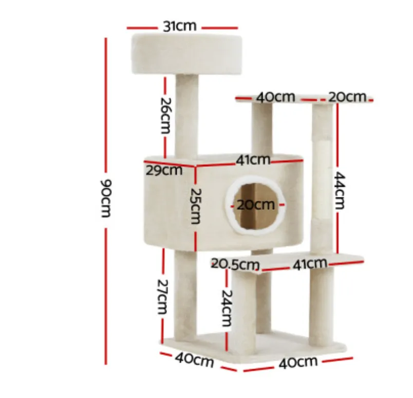 Hickory 90cm Wood Condo Cat House