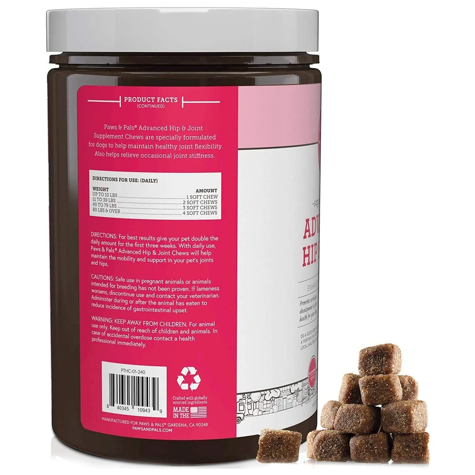 Hip and Joint Advanced Level 2 Formula All Natural Glucosamine Supplement for Dogs and Cat
