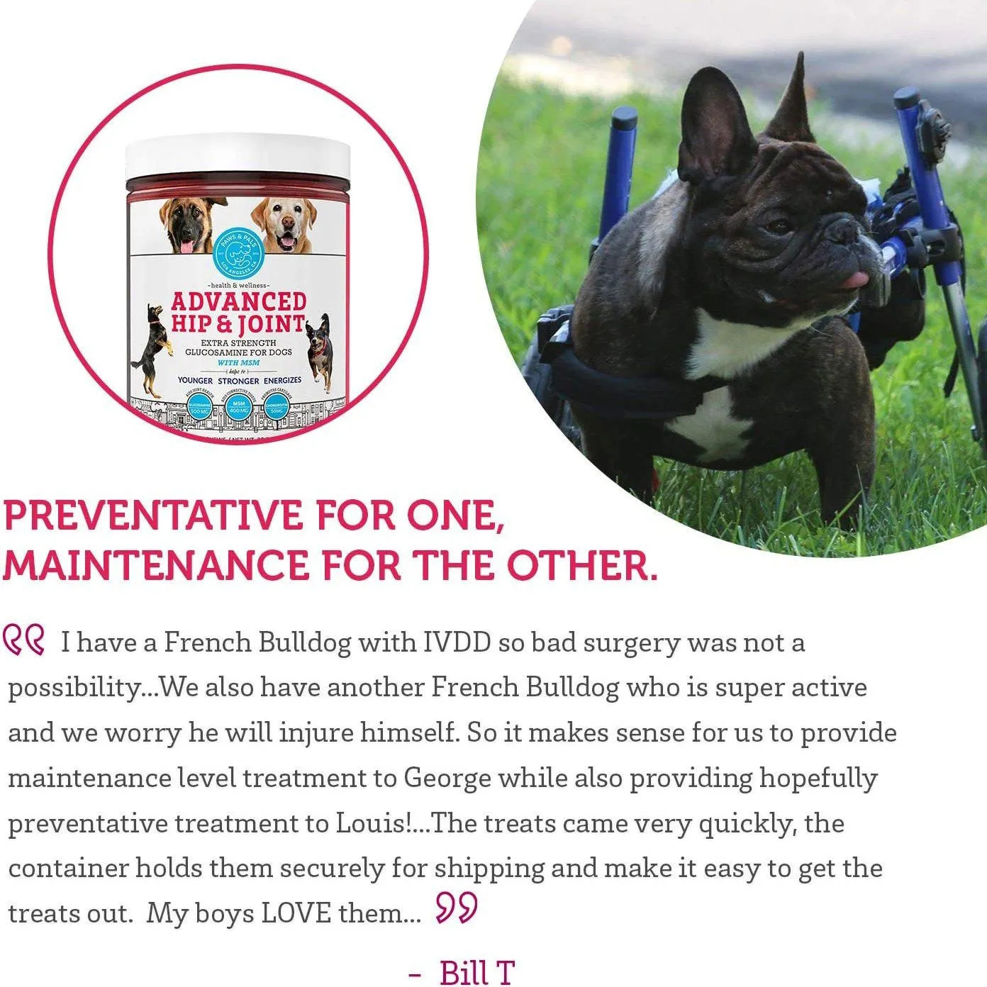 Hip and Joint Advanced Level 2 Formula All Natural Glucosamine Supplement for Dogs and Cat