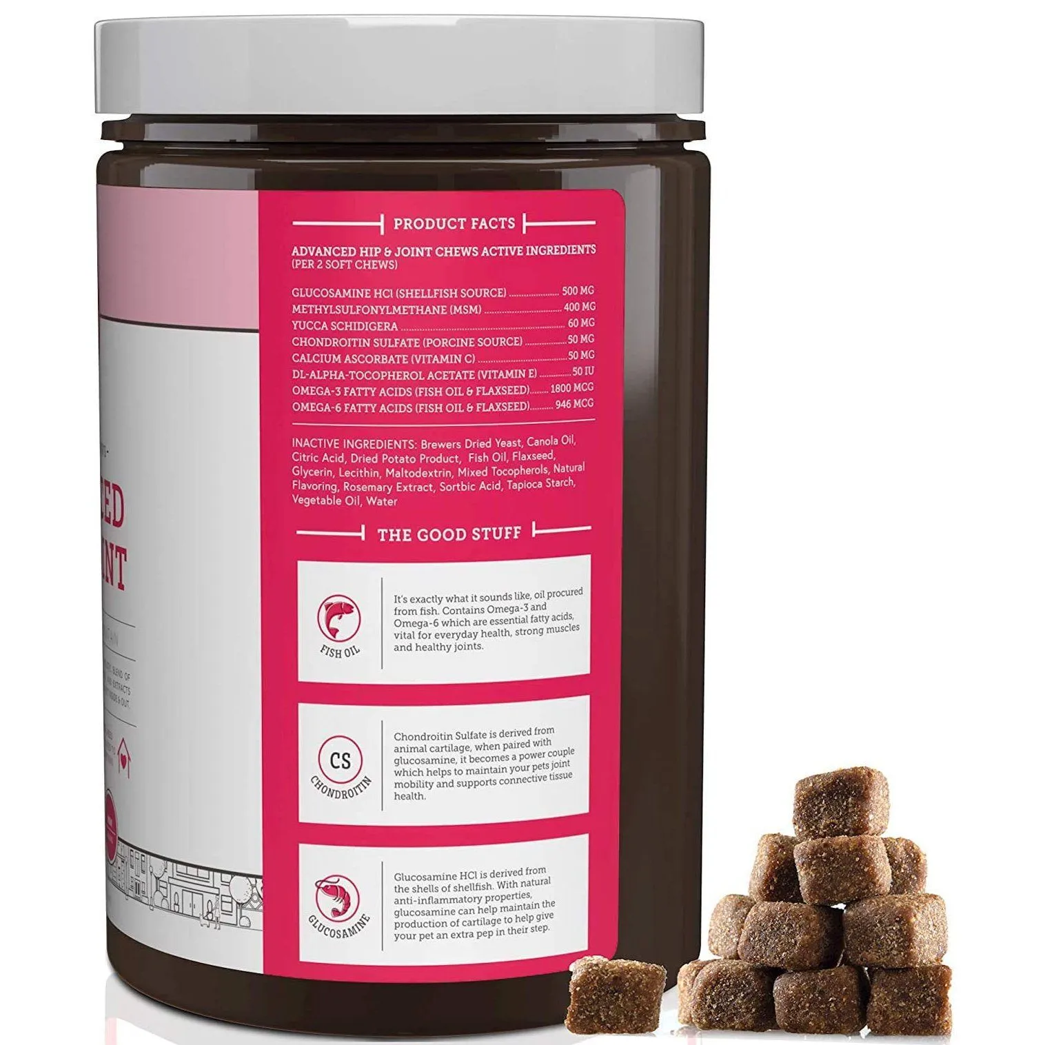 Hip and Joint Advanced Level 2 Formula All Natural Glucosamine Supplement for Dogs and Cat