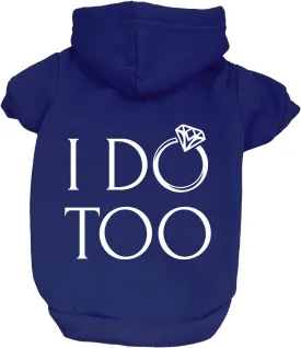 I Do Too Dog Hoodie Fleece Lined Pullover Sweatshirt with Leash Hole(Royal Blue, Large 112)