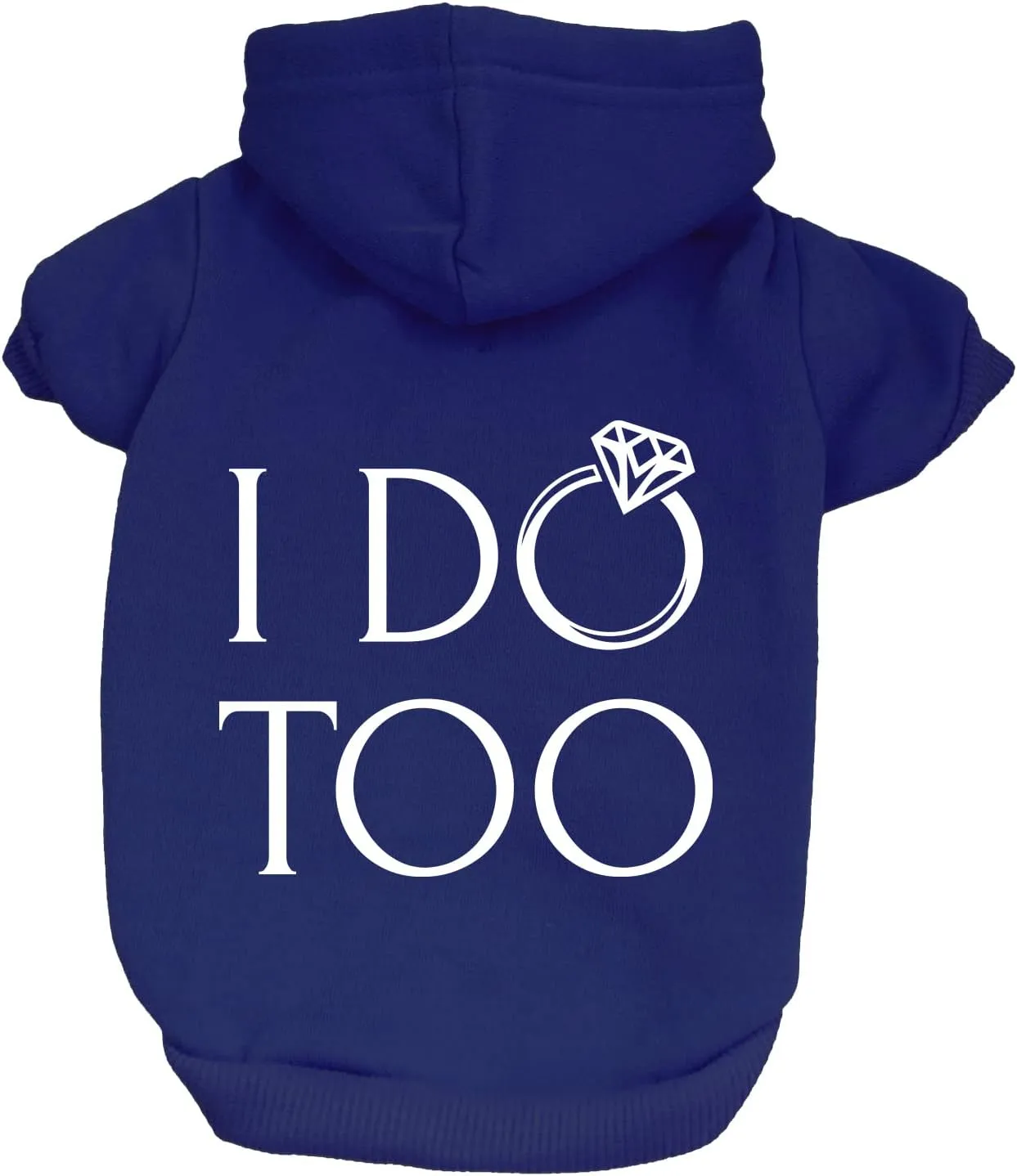 I Do Too Dog Hoodie Fleece Lined Pullover Sweatshirt with Leash Hole(Royal Blue, Large 112)