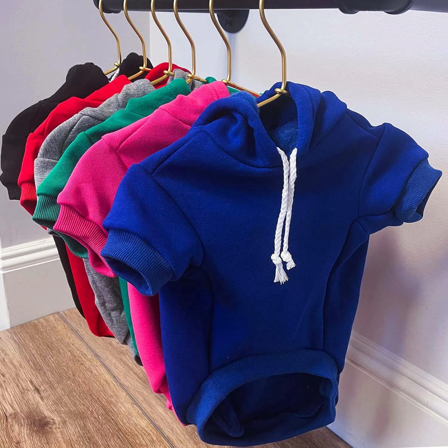 I Do Too Dog Hoodie Fleece Lined Pullover Sweatshirt with Leash Hole(Royal Blue, Large 112)