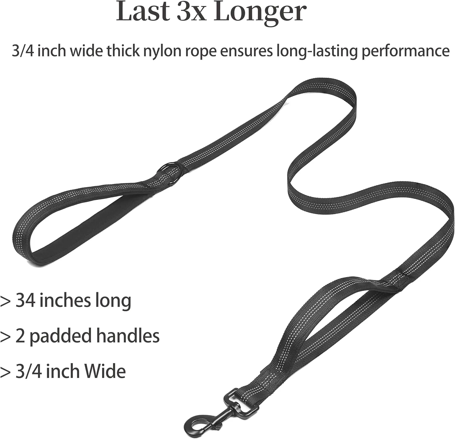 iYoShop Double Dog Leash with Three Extra Traffic Handles, 360 Swivel No Tangle Dual Dog Walking Leash, Comfortable Shock Absorbing Reflective Bungee for Two Dogs(5-18 lbs, Black)