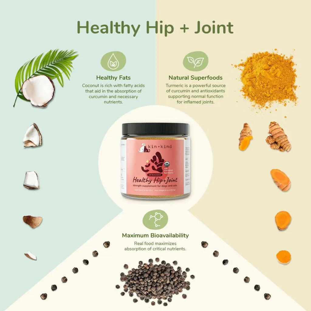 kin kind Organic Healthy Hip & Joint Supplement for Dogs & Cats