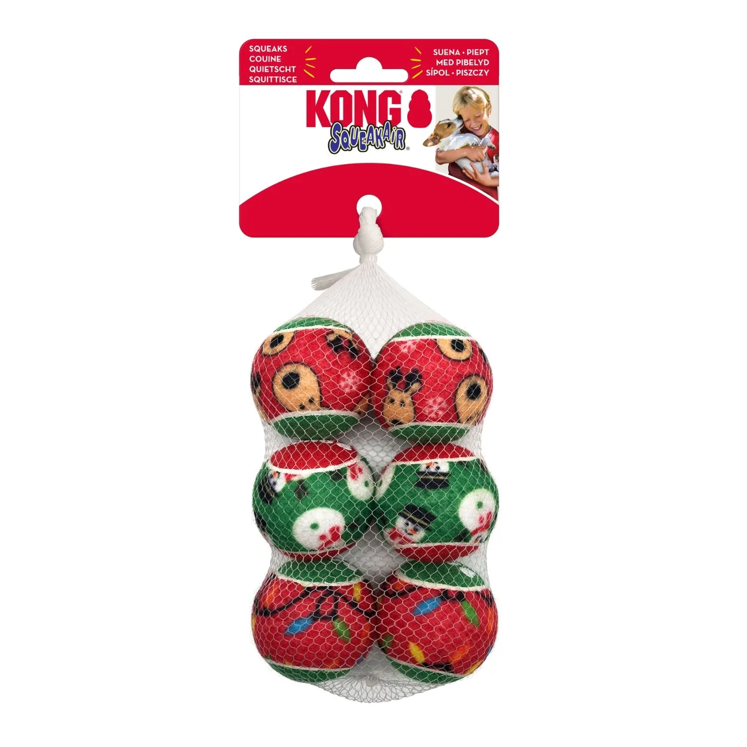 KONG Holiday SqueakAir 2024 | Christmas Squeaky Dog Toy Balls