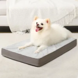 KSIIA Orthopedic Dog Bed, Egg Crate Foam Pet Mat with Removable Cover, Plush Waterproof & Washable Small Dogs Bed, 17x12 Inch, Gray