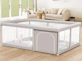 Large Baby Playpen 65x50 Inch, PlayPen for Babies and Toddlers, Sturdy Safety Play Yard for Indoor & Outdoor with Zipper Gate