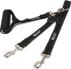 Leash Boss Duo - Adjustable Double Dog Leash for Large Dogs - Reflective No Tangle Leash for Walking Two Dogs at Once (Reflective Coupler with Handle)