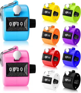 Leezmark 10 Pcs Handheld Clicker Counters, 4 Digit Mechanical Tally Counter Clicker for Knitting Pitch Golf Fishing Coaching Lap, People Counting, School, Sports Event Tracking (10 Colors)