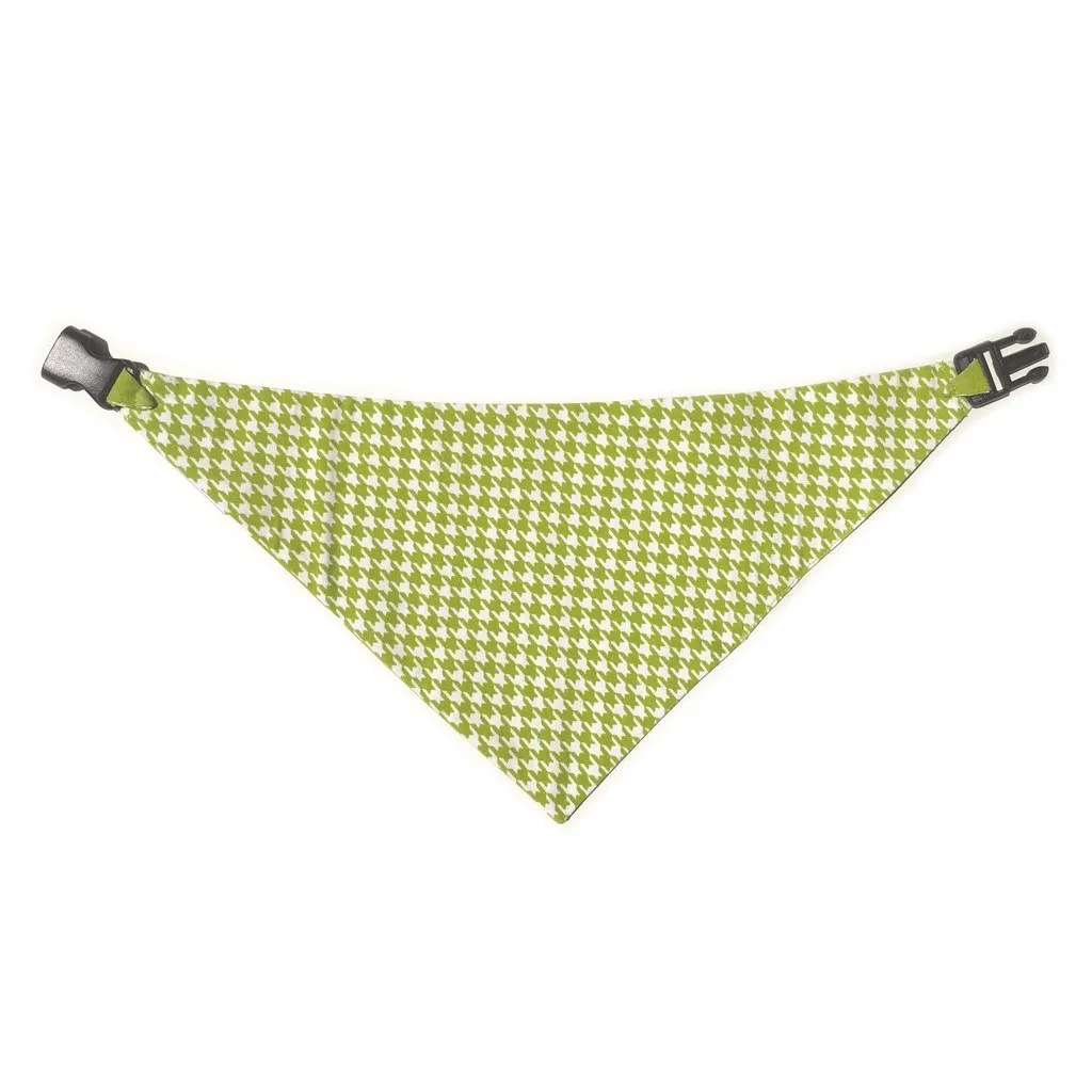 Lime Green Houndstooth Reversible Dog Bandana