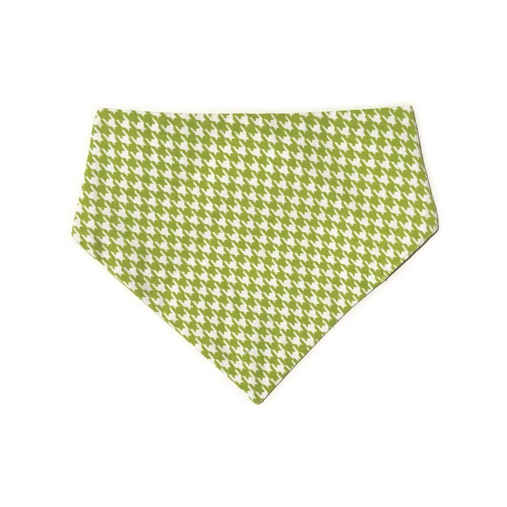 Lime Green Houndstooth Reversible Dog Bandana