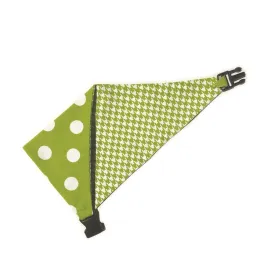 Lime Green Houndstooth Reversible Dog Bandana