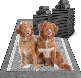 MIZOK Black Charcoal Dog Pee Pads Extra Large 23x24in/28x34in/30x36in/36x36in/28x44in, New & Improved Odor-Control Super Absorption Puppy Potty Training Pads (Giant 28" x44 25 Count)