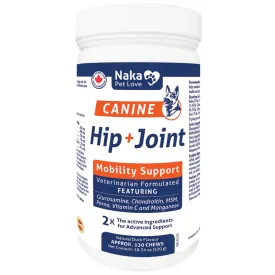 Naka Pet Love Canine Hip   Joint Powder, Veterinarian Formulated Advanced Mobility Support for Dogs with Glucosamine, Chondroitin & MSM, 130 Chews